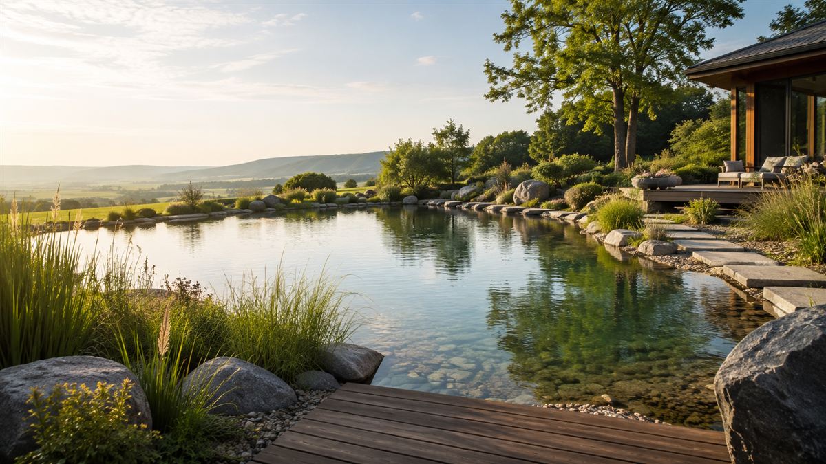 Gartenteich mit Bepflanzung